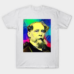 Charles Dickens Colourful Portrait | charlles dickens artwork 6 T-Shirt